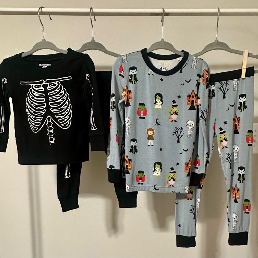 Toddler Skeleton and Halloween Pajama Set